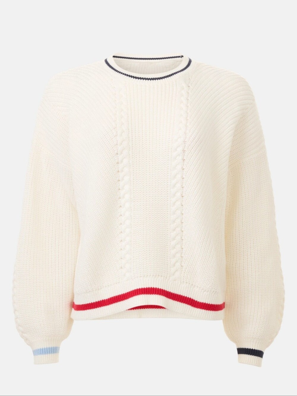 Splendid Vienna Tipped Sweater Cotton Crew Neck Long Sleeves Size S
